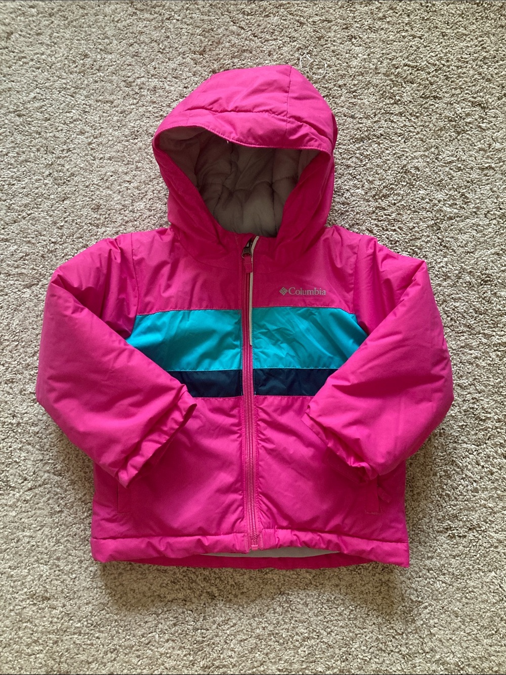 NWOT Pink and Teal 2T Girl Columbia Snow Ski Heavy Jacket Toddler Valley Runner